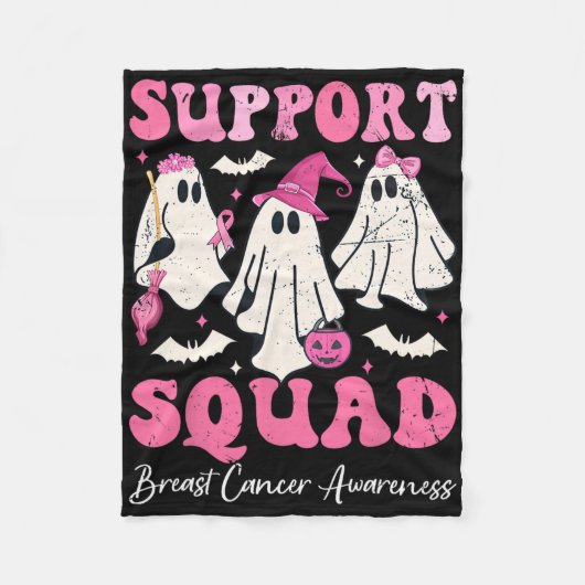 Halloween Ghost Pink Witch Pet Support Squad Breas Fleece Deken (Voorkant)