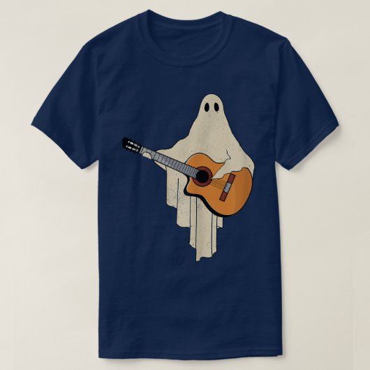 Halloween Ghost Play Guitar grappig 1565 T-shirt (Design voorkant)