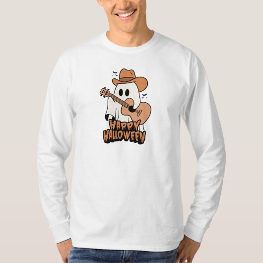 Halloween | Ghost Playing Guitar | Halloween 2024 T-shirt (Voorkant)
