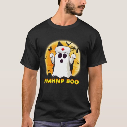 Halloween Ghost PMHNP Boo Nurse Nursing Medical Me T-shirt (Voorkant)
