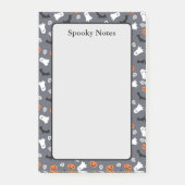Halloween Ghost Pompoen Bat Grijs Sticky Post-it® Notes (Voorkant)