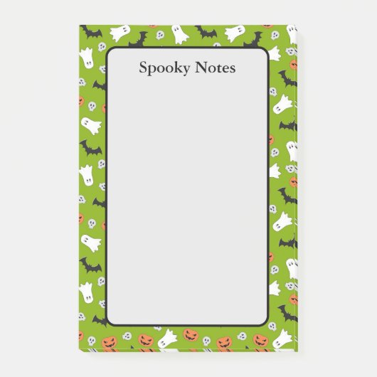 Halloween Ghost Pompoen Bat Groen Limoen Sticky Post-it® Notes (Voorkant)
