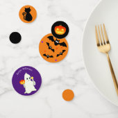 Halloween Ghost, Pompoen op zwart, Paarse & Sinaas Confetti (Groep)