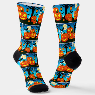 Halloween Ghost, Pompoenen, Vleermuizen Sokken