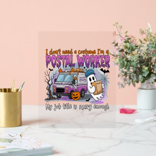 Halloween Ghost, postbode Acryl Bord (Huwelijk)