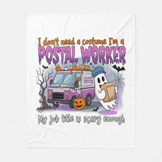 Halloween Ghost, postbode Fleece Deken (Voorkant)