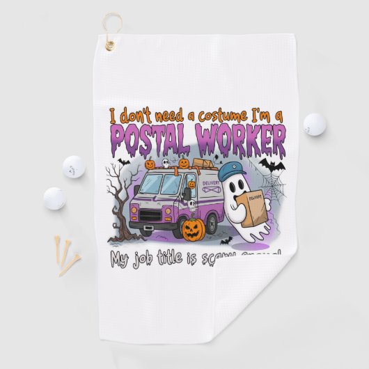 Halloween Ghost, postbode Golfhanddoek (Insitu)