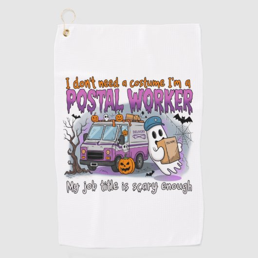 Halloween Ghost, postbode Golfhanddoek (Voorkant)