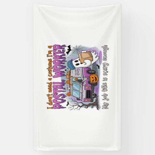 Halloween Ghost, postbode Spandoek (Verticaal)