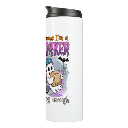 Halloween Ghost, postbode Thermosbeker (Geroteerd rechts)