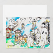 Halloween Ghost Print Feestdagenkaart (Voorkant / Achterkant)