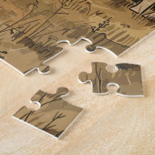 Halloween Ghost Print Modern Farmhouse Puzzle Legpuzzel (Zijkant)