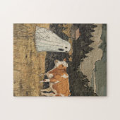 Halloween Ghost Print Modern Farmhouse Puzzle Legpuzzel (Horizontaal)