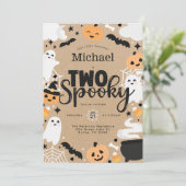 Halloween Ghost Pumpkin 2nd Birthday Party Kaart (Staand voorkant)