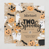 Halloween Ghost Pumpkin 2nd Birthday Party Kaart (Voorkant / Achterkant)