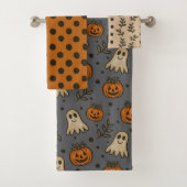 Halloween Ghost Pumpkin Bath Set Bad Handdoek (Insitu)