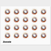 Halloween Ghost & Pumpkin Design Baby shower Ronde Sticker (Vel)