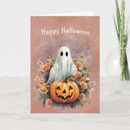 Halloween Ghost Pumpkin Feestelijk Kaart