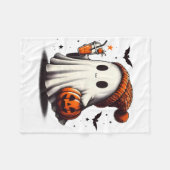 Halloween Ghost Pumpkin Herfst Drink Spooky Beanie Fleece Deken (Voorkant (Horizontaal))
