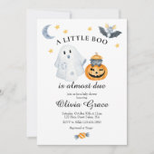 Halloween Ghost Pumpkin Little Boo Baby shower Inv Kaart (Voorkant)