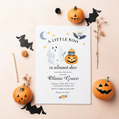 Halloween Ghost Pumpkin Little Boo Baby shower Inv Kaart