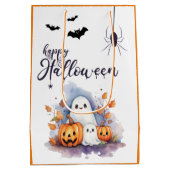 Halloween Ghost Pumpkin Medium Trick or treat Bag Cadeauzakje (Achterkant)