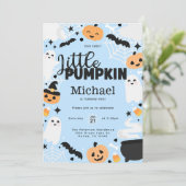 Halloween Ghost Pumpkin verjaardagsfeestje Kaart (Staand voorkant)