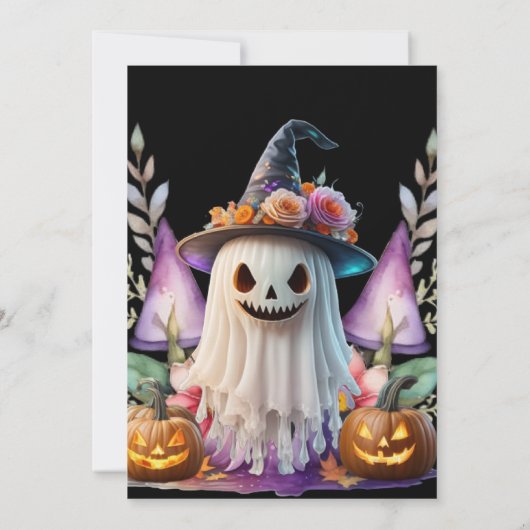 Halloween Ghost & Pumpkins Little Boo Baby shower Kaart (Achterkant)