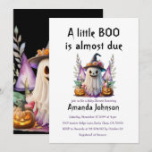 Halloween Ghost & Pumpkins Little Boo Baby shower Kaart (Voorkant / Achterkant)