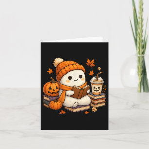 Halloween Ghost Reading Book Lovers Koffiemeisje W Kaart