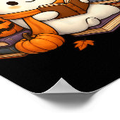 Halloween Ghost Reading Book Lovers Koffiemeisje W Poster (Hoek)