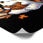 Halloween Ghost Reading Book Lovers Schattigee Gho Poster (Hoek)