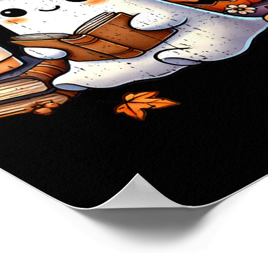 Halloween Ghost Reading Book Lovers Schattigee Gho Poster (Hoek)