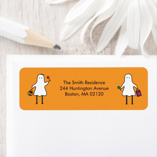 Halloween Ghost Retouradres Label (Insitu)
