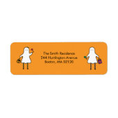 Halloween Ghost Retouradres Label (Voorkant)