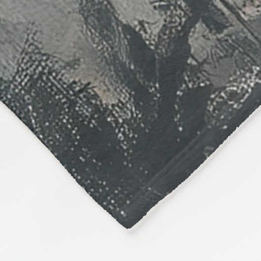 Halloween Ghost Rijden op een Black Fleece Deken (Hoek)