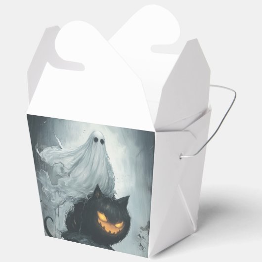 Halloween Ghost Rijden op een zwarte kat Bedankdoosjes (Open)