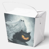 Halloween Ghost Rijden op een zwarte kat Bedankdoosjes (Achterkant)