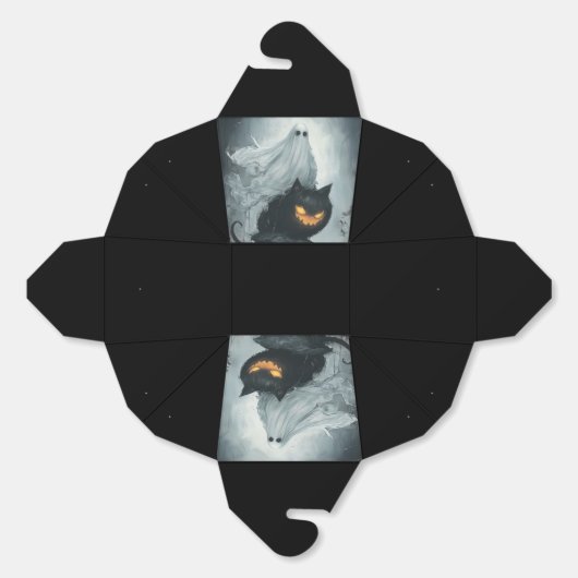 Halloween Ghost Rijden op een zwarte kat Bedankdoosjes (Ongevouwen)