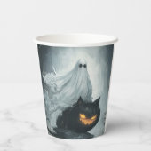 Halloween Ghost Rijden op een zwarte kat Papieren Bekers (Achterkant)