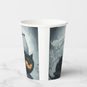 Halloween Ghost Rijden op een zwarte kat Papieren Bekers (Rechts)