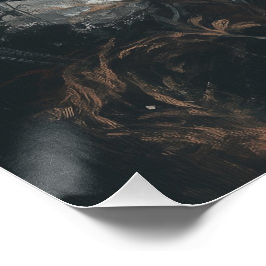 Halloween Ghost Rijden op een zwarte kat Perfect Poster (Hoek)