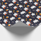 Halloween Ghost Roemeense Vlag kleuren Cadeaupapier (Hoek)