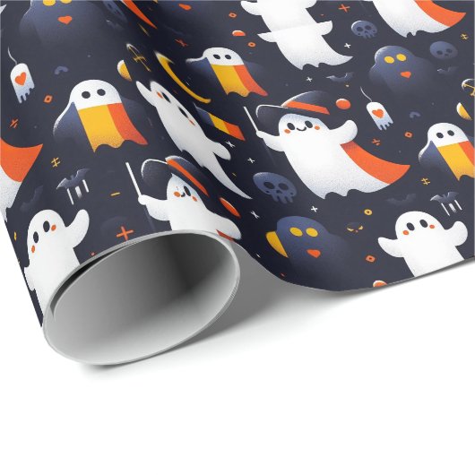 Halloween Ghost Roemeense Vlag kleuren Cadeaupapier (Rol Hoek)
