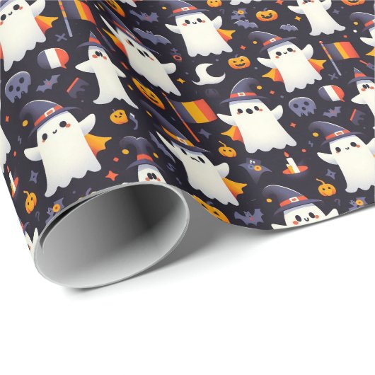 Halloween Ghost Roemeense Vlag kleuren Cadeaupapier (Rol Hoek)