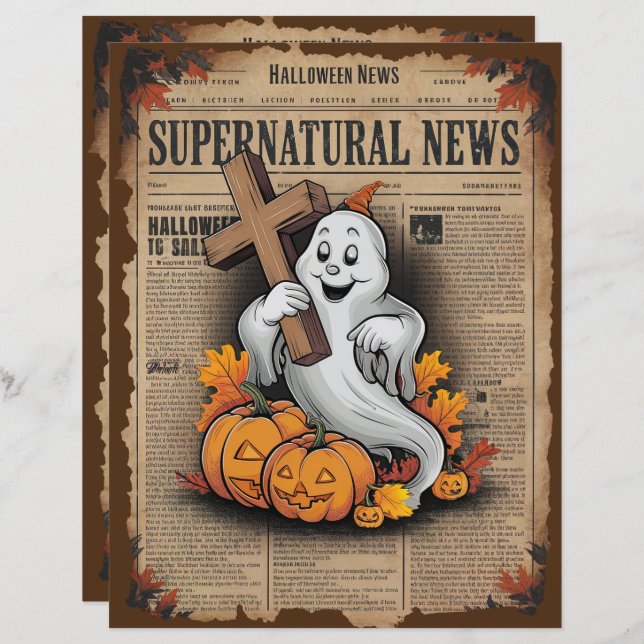  Halloween Ghost Scrapbook Papier (Voorkant / Achterkant)