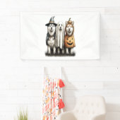 Halloween Ghost Siberische Husky Dog Spandoek (Insitu)