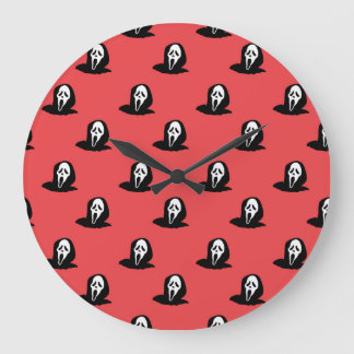 Halloween Ghost Silhouette Spooky Patroon. Grote Klok
