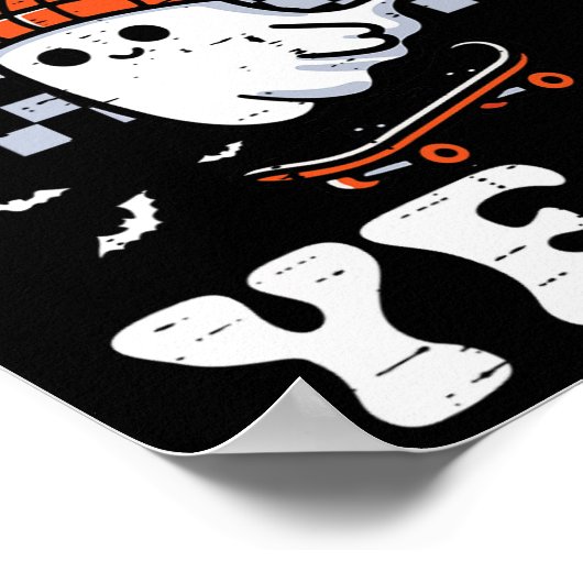 Halloween Ghost Skateboard Boo Yeah Kostuum Jongen Poster (Hoek)