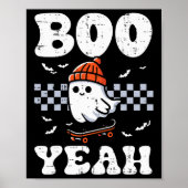 Halloween Ghost Skateboard Boo Yeah Kostuum Jongen Poster (Voorkant)